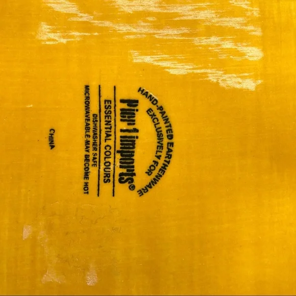 Pier 1 Imports Square 11” Dinner Plate Mustard - Picture 7 of 7